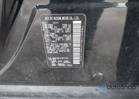 2012 Infiniti Qx56 z USA, uszkodzony, nr VIN JN8AZ2NE4C9017978